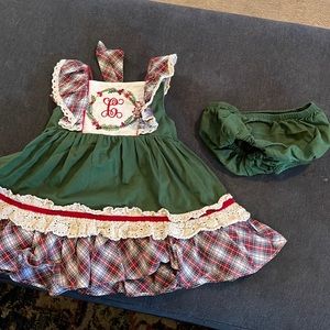 Ricrac ruffles monogram “c” dress